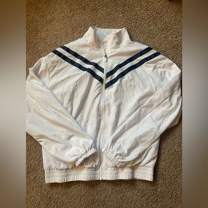 Zyia: White Bomber Windbreaker Jacket